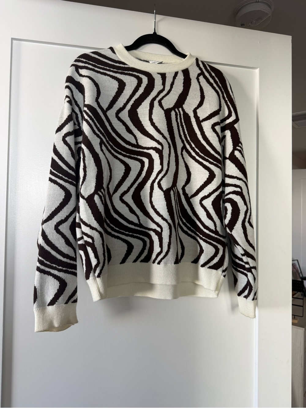 Sisters + Seekers Cream and Dark Brown Knit Sweater